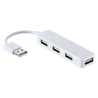 USBハブ 4ポート USB-A接続 USB2.0 バスパワー カラフルモデル ホワイト U2H-SN4NBWH エレコム 1個