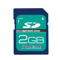 グリーンハウス ＳＤメモリーカード　２ＧＢ　３年保証 GH-SDC2GG 1枚