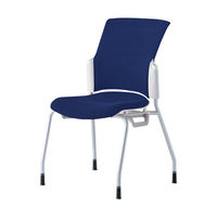 プラス 会議椅子 チェダーC 4本脚タイプ 背クッション 肘なし ホワイトシェル ナイトブルー MC-W50S NBL 1脚（直送品）