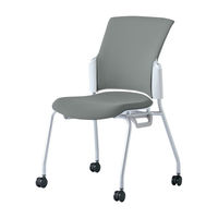 プラス　会議椅子　チェダーC　キャスター脚タイプ　背クッション　肘なし　ホワイトシェル　MC-W52S