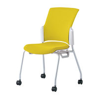 プラス 会議椅子 チェダーC キャスター脚タイプ 背クッション 肘なし ホワイトシェル カナリアイエロー MC-W52S CYE 1脚（直送品）