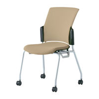 プラス 会議椅子 チェダーC キャスター脚タイプ 背クッション 肘なし ブラックシェル サンドベージュ MC-W62S SBE 1脚（直送品）