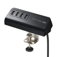 サンワサプライ クランプ式USB充電器（USB4ポート・ブラック） ACA-IP50BK 1個（直送品）