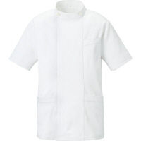 KAZEN メンズジャケット半袖 医療白衣 ホワイト 4L YW50-C/1（直送品）