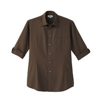 男女兼用シャツ七分袖 S ブラウン ET5733-0001 1着 サーヴォ（旧サンペックスイスト）（直送品）