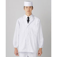 男性用調理衣長袖 M ホワイト FH310-0002 1着 サーヴォ（旧サンペックスイスト）（直送品）