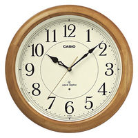 CASIO（カシオ）木枠 掛け時計 [電波 ステップ 夜見えライト 秒針停止機能] 直径340mm IQ-1150NJ-7JF 1個（取寄品）