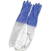 シルキー　厚手　手袋　腕カバー付　Ｌ　バイオレット　1個 三興化学工業（取寄品）