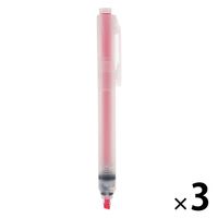 無印良品 ポリプロピレンノック式蛍光ペン ピンク 1セット（3本） 良品計画
