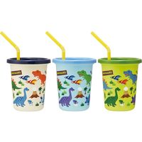 SIH3ST ストロー付タンブラー 320ml 3個セット DINOSAURS（直送品）