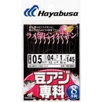 ハヤブサ HS383-2-0.6 豆アジ ラメ留 ピンク 8本鈎　1袋（直送品）