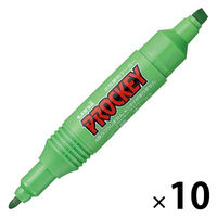 プロッキー 水性ペン 太・細ツイン 単色 黄緑 10本 PM150TR.5 三菱鉛筆 uni