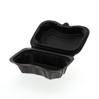 【ケース販売】リスパック 食品容器 バイオデリカシェルBOX 20 黒 004450549 1ケース(25枚×12袋 計300枚)（直送品）
