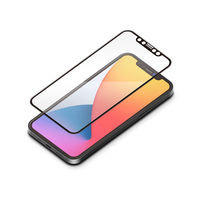 PGA iPhone 12 mini用 ガイドフレーム付き 抗菌液晶全面保護ガラス ブルーライトカット/光沢 PG-20FGL07FBL（直送品）