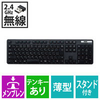 エレコム 無線キーボード/メンブレン式/フルサイズ/薄型/ブラック TK-FDM110TXBK 1個