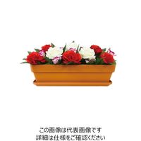 ユニット 造花プランター 茶 バラ 935-201 1個（直送品）