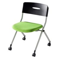 エスコ 折畳み椅子(キャスター付/グリーン) EA956XC-81 1台(1脚)（直送品）