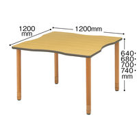 アイリスチトセ 波型テーブル 幅1200 1台（2梱包）（取寄品）