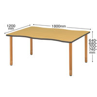 アイリスチトセ 波型テーブル 幅1800 1台（2梱包）（取寄品）