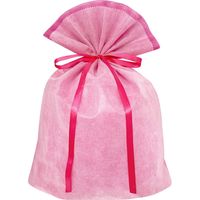 不織布リボン付ギフト巾着袋 LL ピンク FRK-015-AS 1袋（5枚入） エスパック（直送品）