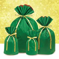 簡単ギフトバッグ（梨地） Ｌ クリスマスグリーン NG-047-AS 1袋（40枚入） エスパック（直送品）