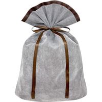 不織布リボン付ギフト巾着袋 LL ブラウン FRK-005-AS 1袋（5枚入） エスパック（直送品）