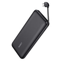 モバイルバッテリー 10000mAh 18W PD対応 Type-Cケーブル内蔵 PB-N73C-BK 1個 AUKEY