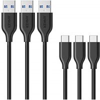 アンカー <3本セット>Anker PowerLine USB-C & USB-A 3.0 ケーブル(0.9m ブラック) B8163013（直送品）