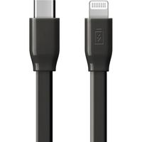 PGA 急速充電 USB Type-C＆Lightning USBケーブル 1m フラットタイプ ブラック PG-LCC10M03BK 1本