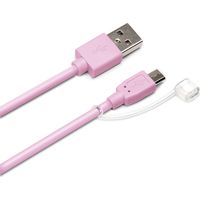 PGA 2.4A出力対応 micro USB充電ケーブル 0.5m ピンク PG-MC05M06PK 1セット（2本）（直送品）