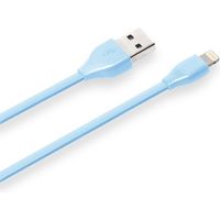 PGA Lightningコネクタ用 USBフラットケーブル1.0m ブルー PG-MFILGFC10BL 1本（直送品）
