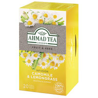 【ノンカフェイン】 AHMAD TEA (アーマッドティー） カモミール＆レモングラス ティーバッグ 1箱（20バッグ入）【ハーブティー】