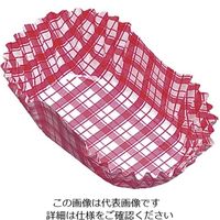 アヅミ産業 紙カップ ココケース小判型(500枚入) 赤 8 1ケース(500枚) 62-6648-97（直送品）