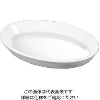 アズワン バウシャ 小判型 グラタン皿 784-24 ホワイト 1個 63-7110-86（直送品）