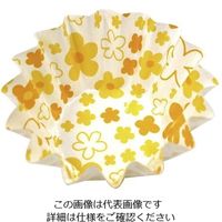 アヅミ産業 紙カップ ココケース 丸型(500枚入) 小花柄 7号深 イエロー 64-4201-47 1枚(500枚)（直送品）