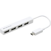 ナカバヤシ USB2.0 Type-C 4ポート変換ハブ【UH-C2524シリーズ】ホワイト UH-C2524W 1個（直送品）