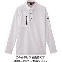 アイトス 長袖ボタンダウンポロシャツ(男女兼用) ホワイト SS 10604-001-SS 1着 142-9988（直送品）
