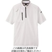 アイトス 半袖ハーフZIPシャツ(男女兼用) ホワイト 4L 10607-001-4L 1着 143-7975（直送品）