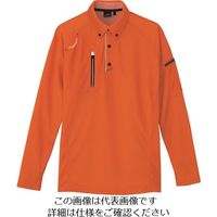 アイトス 長袖ボタンダウンポロシャツ(男女兼用) オレンジ 6L 10604-163-6L 1着 144-8889（直送品）