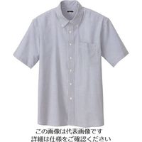 アイトス メンズ半袖オックスボタンダウンシャツ サックスストライプ M 7872-107-M 1着 143-7824（直送品）