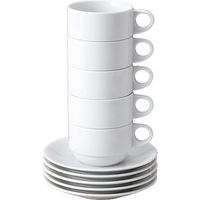 ピーアンドエス スタッキングコーヒー碗皿(5客入り) 11001 1セット（直送品）