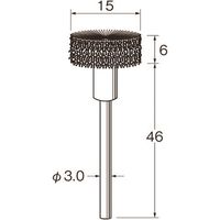 日本精密機械工作 リューター 軸付フラワー型ブラシ軸径(mm):3毛材:硬鋼線 B6818 1袋(3本) 128-3381（直送品）