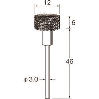 日本精密機械工作 リューター 軸付フラワー型ブラシ軸径(mm):3毛材:真ちゅう線 B6720 1袋(3本) 128-2316（直送品）