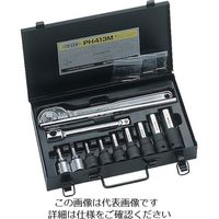 水戸工機 ミトロイ 1/2ヘックスソケットパワータイプメタルケースセット 9コマ13点 PH413M 1セット 817-3946（直送品）