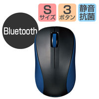 Bluetoothマウス 静音/抗菌/3ボタン/IR Red/Sサイズ/ブルー M-BY10BRSKBU 1個 エレコム
