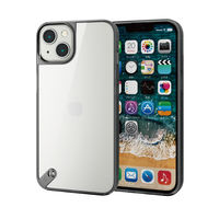 iPhone13 ケース カバー ハイブリッドケース ガラス 硬度9H ブラック PM-A21BHVCG1BK エレコム 1個（直送品）
