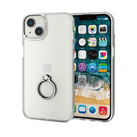 iPhone13 ケース カバー ハイブリッドケース スマホリング付 シルバー PM-A21BHVCKRSV エレコム 1個（直送品）
