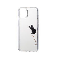 iPhone13 ケース カバー ハイブリッドケース アップルマーク 黒ネコ PM-A21BTSGCAT エレコム 1個（直送品）