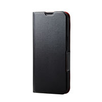 iPhone13 Pro ケース フラップ レザー 軽量 マグネット ブラック PM-A21CPLFUBK エレコム 1個（直送品）