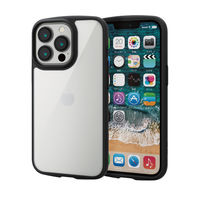 iPhone13 Pro ケース ハイブリッドケース 軽量 フレームカラー ブラック PM-A21CTSLFCBK エレコム 1個（直送品）